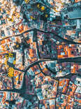 aerial view of winding roads in guanajuato, mexico